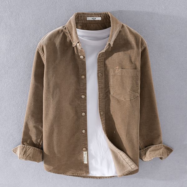 2021 new corduroy cotton long sleeve autumn spring brand fashion khaki shirts for men trendy comfortable shirt mens camiseta fsv4, White;black
2021 new corduroy cotton long sleeve autumn spring brand fashion khaki shirts for men trendy comfortable shirt mens camiseta fsv4, White;black