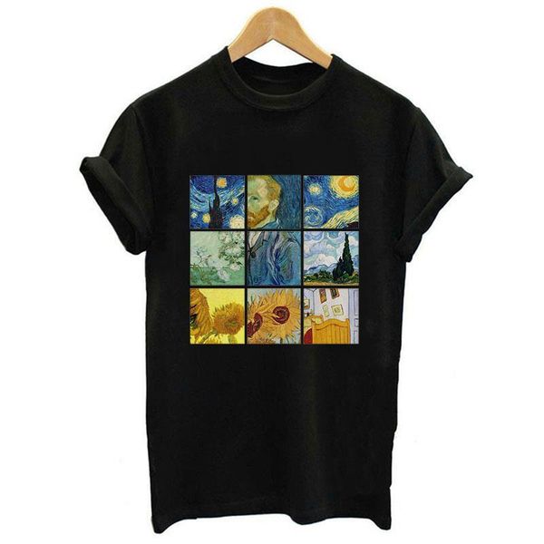 new applique summer short sleeve o neck women blouses van gogh print black shirt women casual harajuku tumblr blouses 30 colors, White
new applique summer short sleeve o neck women blouses van gogh print black shirt women casual harajuku tumblr blouses 30 colors, White