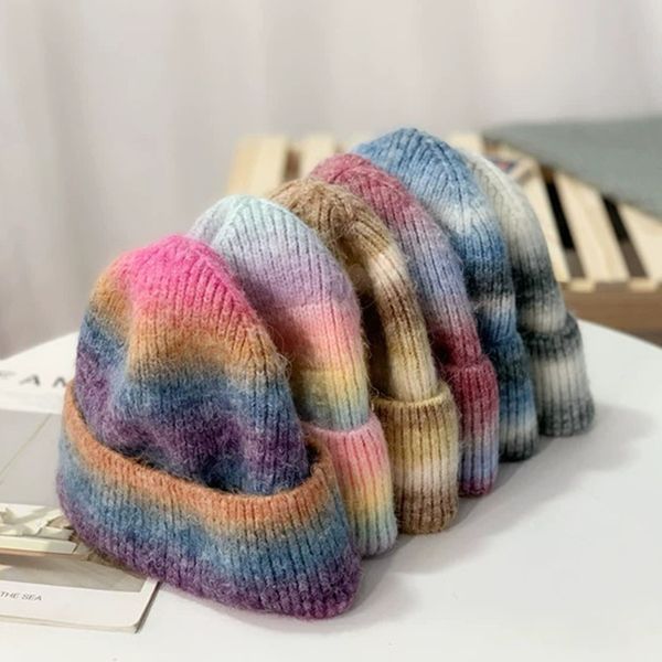autumn and winter new knitted women's rainbow gradient matching warm wool fashion versatile tie dyed color changing hat, Yellow
autumn and winter new knitted women's rainbow gradient matching warm wool fashion versatile tie dyed color changing hat, Yellow