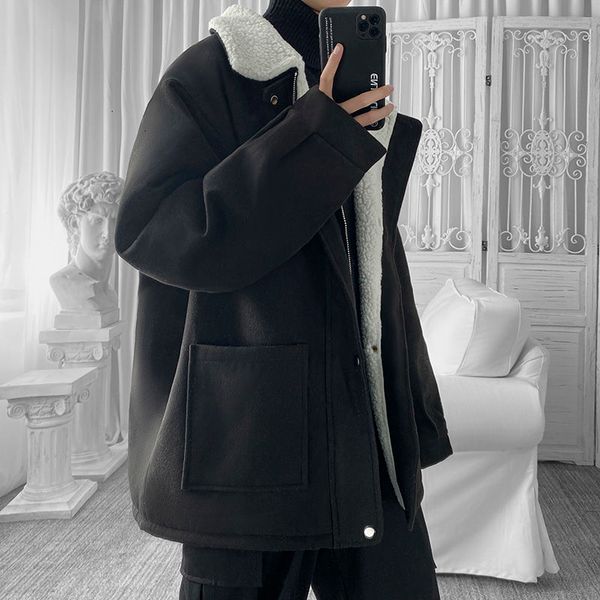 2021 winter thick men's warm fashion casual lamb wool men wild style woolen coat mens overcoat m-2xl cmeo, Black
2021 winter thick men's warm fashion casual lamb wool men wild style woolen coat mens overcoat m-2xl cmeo, Black