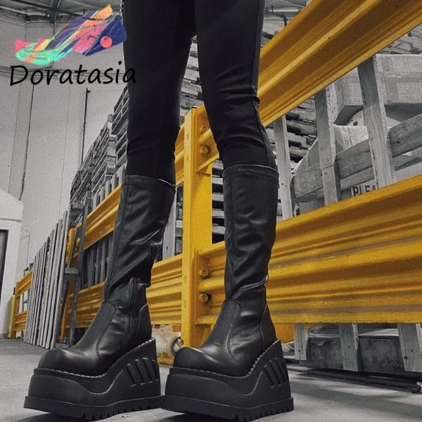 boots doratasia ins solid zipper mid calf round toe platform women wedges casual punk autumn comfy shoes, Black
boots doratasia ins solid zipper mid calf round toe platform women wedges casual punk autumn comfy shoes, Black