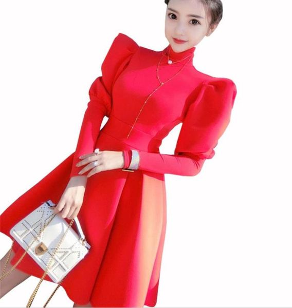 casual dresses women lantern sleeve slim waist turtleneck ball gown princess party dress, Black;gray
casual dresses women lantern sleeve slim waist turtleneck ball gown princess party dress, Black;gray