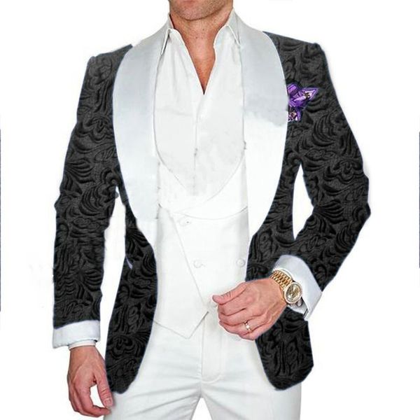 men's suits & blazers jeltoin arrival black floral jacket 3 piece groom tuxedos for wedding formal prom suit custom made party man blaz, White;black
men's suits & blazers jeltoin arrival black floral jacket 3 piece groom tuxedos for wedding formal prom suit custom made party man blaz, White;black