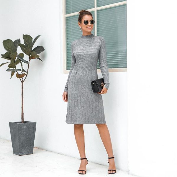 2021 new clothing for women long sleeve knee length knit elegant casual popular spring winter solid gray black ladies midi es 1yyi, Black;gray
2021 new clothing for women long sleeve knee length knit elegant casual popular spring winter solid gray black ladies midi es 1yyi, Black;gray