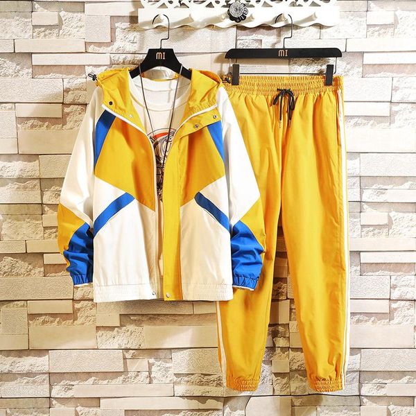 men's tracksuits autumn men 2 pieces sets jackets+pants hooded casual jackets and coats loose sweatsuits elastic waist long pants, Gray
men's tracksuits autumn men 2 pieces sets jackets+pants hooded casual jackets and coats loose sweatsuits elastic waist long pants, Gray