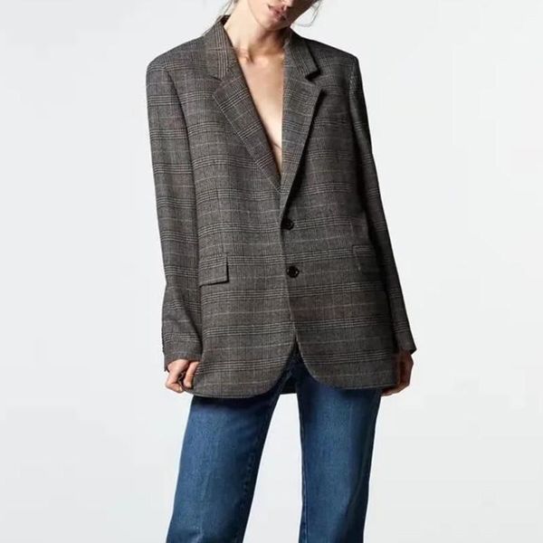 women's suits & blazers blazer plaid jackets ladies coat long sleeve female elegant outwear single-breasted office fashion trf, White;black
women's suits & blazers blazer plaid jackets ladies coat long sleeve female elegant outwear single-breasted office fashion trf, White;black