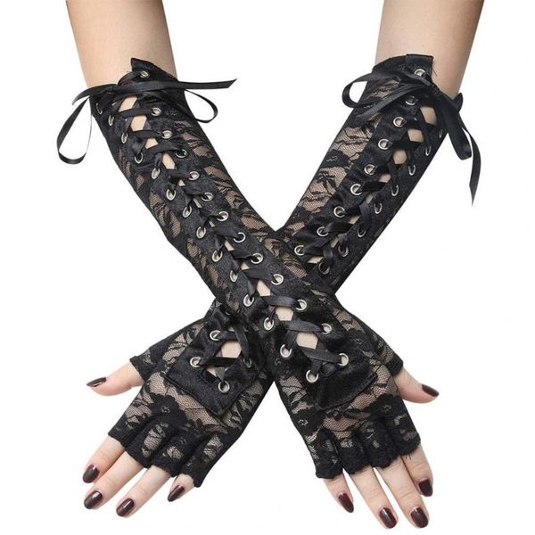 five fingers gloves 1 pair lace corset fingerless skin-friendly adjustable half buttons finger, Blue;gray
five fingers gloves 1 pair lace corset fingerless skin-friendly adjustable half buttons finger, Blue;gray