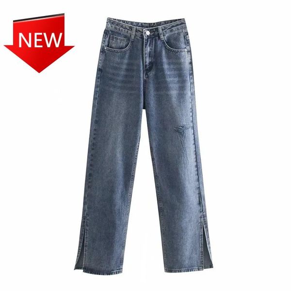 women's jeans korean style high waist make legs look long washed worn side slit straight-leg denim pants, Blue
women's jeans korean style high waist make legs look long washed worn side slit straight-leg denim pants, Blue