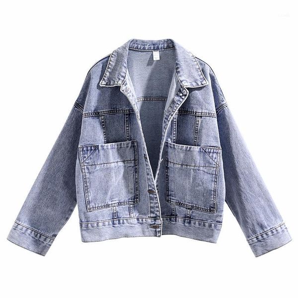 women's jackets 2021 spring autumn loose chic ins vintage denim jacket female women button patchwork outwear large size jean coat, Black;brown
women's jackets 2021 spring autumn loose chic ins vintage denim jacket female women button patchwork outwear large size jean coat, Black;brown