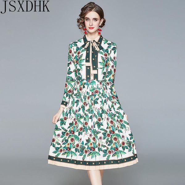 casual dresses fashion designer chestnut leaves print pleated dress women long sleeve bow shirt collar slim high waist vintage green midi, Black;gray
casual dresses fashion designer chestnut leaves print pleated dress women long sleeve bow shirt collar slim high waist vintage green midi, Black;gray