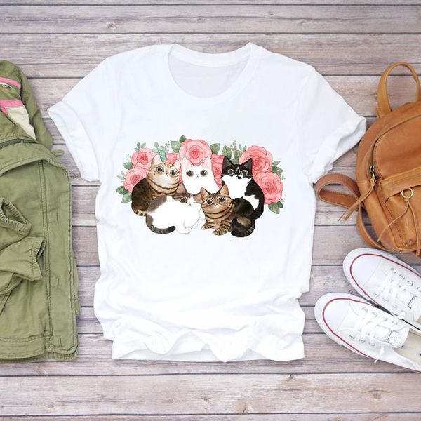 women cartoon cat flower cartoon kawaii 90s animal fashion print lady t-shirts womens graphic t shirt female tee t-shirt, White
women cartoon cat flower cartoon kawaii 90s animal fashion print lady t-shirts womens graphic t shirt female tee t-shirt, White