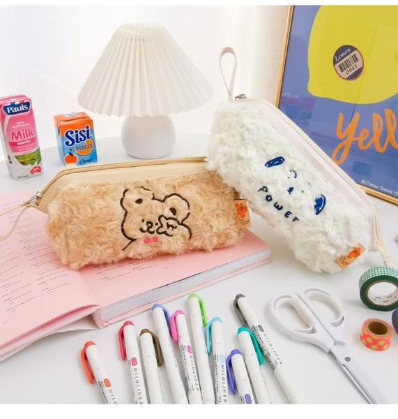 bear embroidery flannel pencil case kawaii student stationery storage bag cute pen box girls cosmetic cases holder plush pocket
bear embroidery flannel pencil case kawaii student stationery storage bag cute pen box girls cosmetic cases holder plush pocket