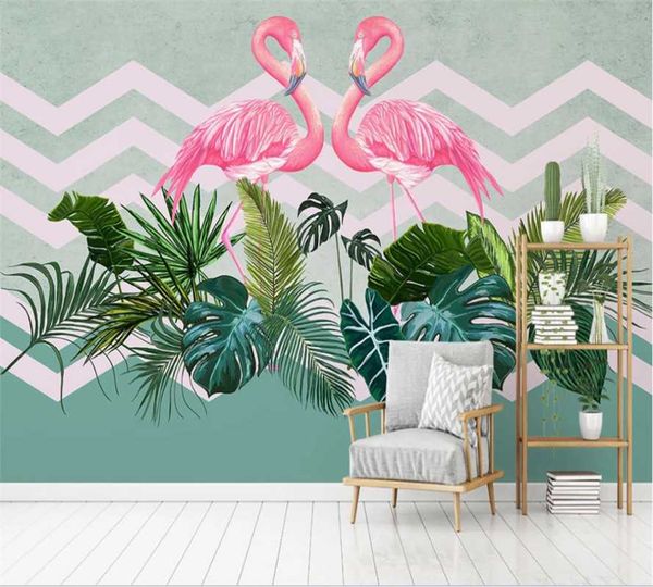 custom 3d wallpaper mural nordic minimalist tropical plant flamingo tv sofa background wall
custom 3d wallpaper mural nordic minimalist tropical plant flamingo tv sofa background wall