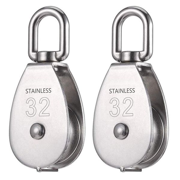 accessories 2 pieces 32 mm pulley, single pulley set in stainless steel 304, shells roller for load capacity (551lbs)
accessories 2 pieces 32 mm pulley, single pulley set in stainless steel 304, shells roller for load capacity (551lbs)