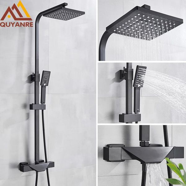 quyanre black chrome thermostatic shower faucets set bathroom shower mixer tap faucets cold bathtub thermostatic tap
quyanre black chrome thermostatic shower faucets set bathroom shower mixer tap faucets cold bathtub thermostatic tap