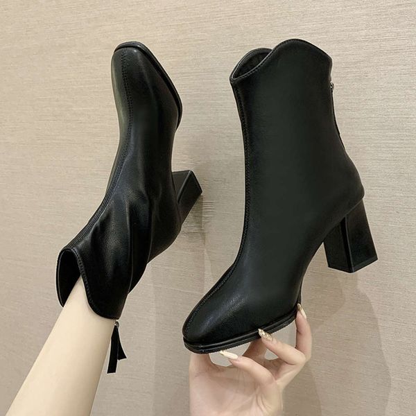 children's new fashion in 2021 british style martin versatile thick high heel women's long boots, White;red
children's new fashion in 2021 british style martin versatile thick high heel women's long boots, White;red