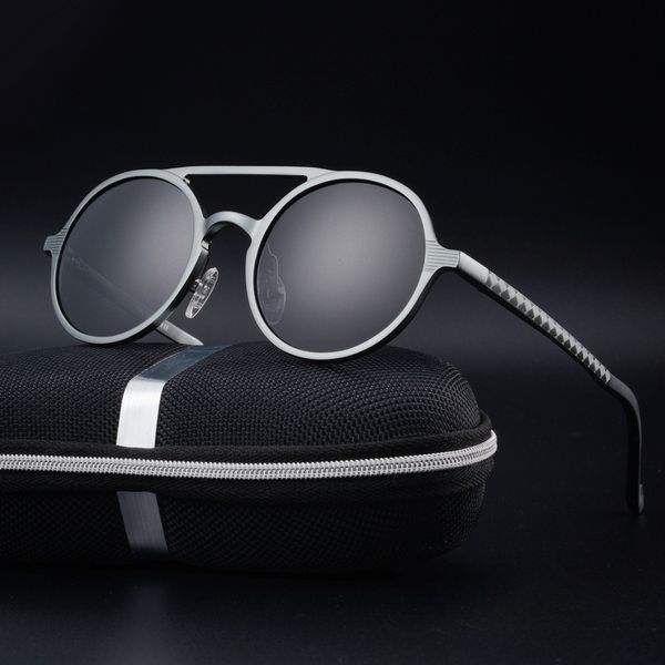 2020 men's polarized sunglasses retro round aluminum magnesium frame fashion driving sun glasses for men with uv400, White;black
2020 men's polarized sunglasses retro round aluminum magnesium frame fashion driving sun glasses for men with uv400, White;black