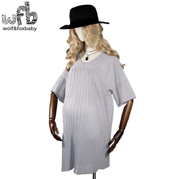 maternity dresses retail pregnant women large size dress pleated chiffon solid color o-neck casual summer, White
maternity dresses retail pregnant women large size dress pleated chiffon solid color o-neck casual summer, White