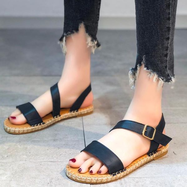 women's sandals summer ladies fashion flat crystal beach comfort breathable buckle strap serpentine sandals shoes plus size d9#, Black
women's sandals summer ladies fashion flat crystal beach comfort breathable buckle strap serpentine sandals shoes plus size d9#, Black