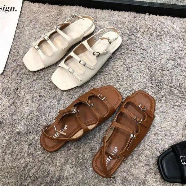 sandals summer retro women's korean personality roman buckle open toe flat for women 2021 shoes, Black
sandals summer retro women's korean personality roman buckle open toe flat for women 2021 shoes, Black