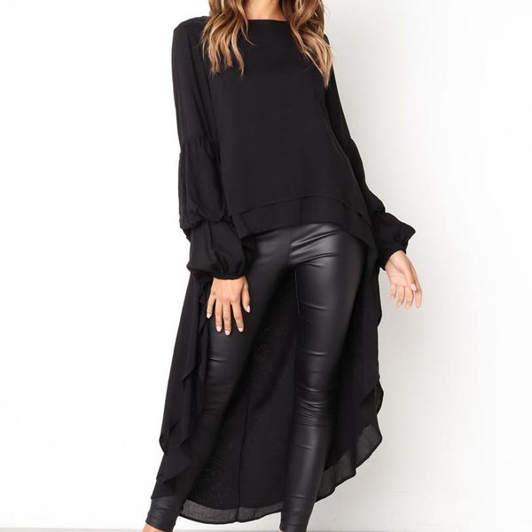 women's blouses & shirts 2021 women long sleeve chiffon tunic bloues shirt ladies casual before after short, White
women's blouses & shirts 2021 women long sleeve chiffon tunic bloues shirt ladies casual before after short, White