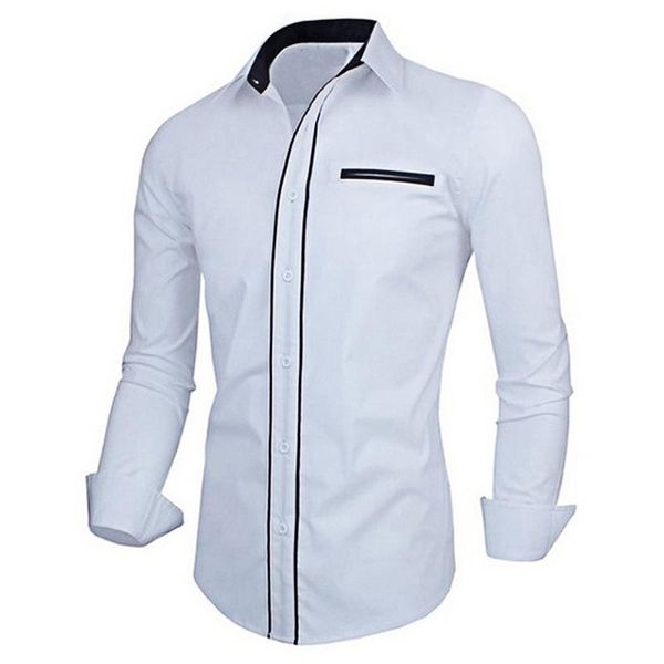 men's casual shirts fashion korean style office shirt for men slim long sleeve mens dress simple false pocket cotton summer man, White;black
men's casual shirts fashion korean style office shirt for men slim long sleeve mens dress simple false pocket cotton summer man, White;black