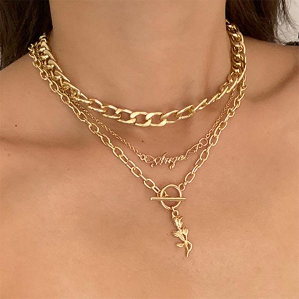 chains vintage rose flower thick chain pendant necklace for women fashion letter ot buckle multilayer jewelry gift, Silver
chains vintage rose flower thick chain pendant necklace for women fashion letter ot buckle multilayer jewelry gift, Silver