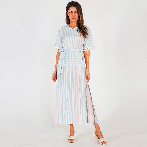 casual dresses summer women's fashion holiday style wide striped fringed v-neck short-sleeved bohemian beach isoc, Black;gray
casual dresses summer women's fashion holiday style wide striped fringed v-neck short-sleeved bohemian beach isoc, Black;gray