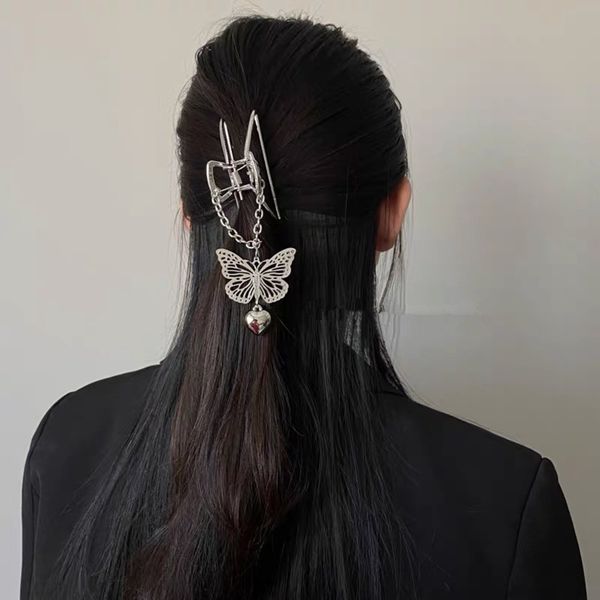 hbp fashion love butterfly pendant three dimensional metal back of head shark hair clip korean elegant hairpin, Silver
hbp fashion love butterfly pendant three dimensional metal back of head shark hair clip korean elegant hairpin, Silver