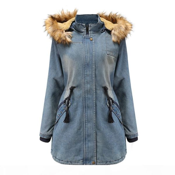 new womens jacket fur denim blue jeans hooded women coat winter warmth 100% cotton size s-xxl, Tan;black
new womens jacket fur denim blue jeans hooded women coat winter warmth 100% cotton size s-xxl, Tan;black