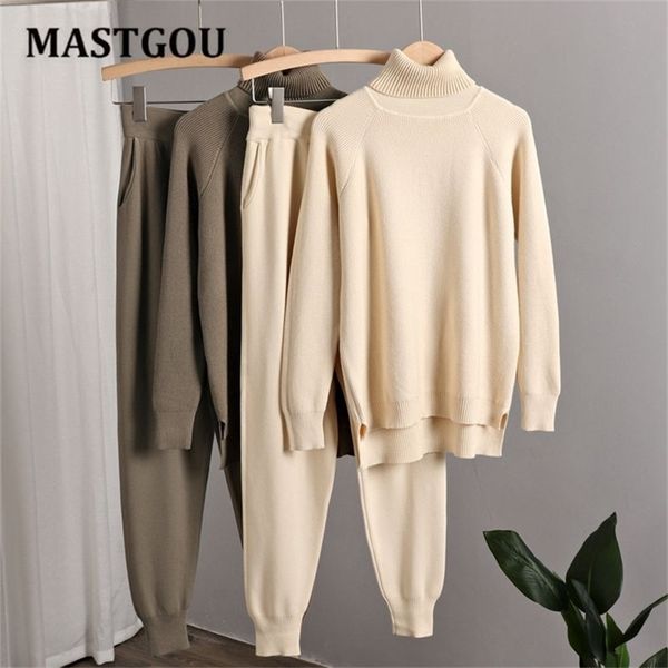 mastgou two piece set women tracksuits winter thick warm women turtleneck sweaters harem knitted jogging pants suits outfits 211022, White
mastgou two piece set women tracksuits winter thick warm women turtleneck sweaters harem knitted jogging pants suits outfits 211022, White