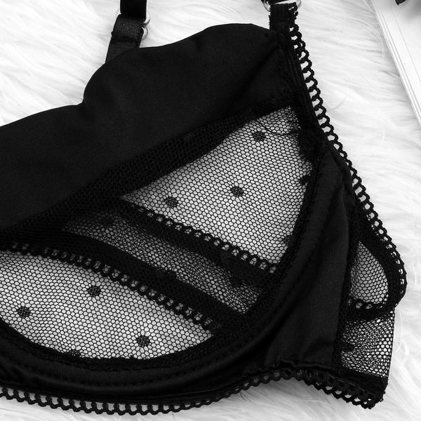 new women plus size lace lingerie bra+thong underwear set black sleepwear erotic underwear polka dot mesh frill trim lingerie
new women plus size lace lingerie bra+thong underwear set black sleepwear erotic underwear polka dot mesh frill trim lingerie