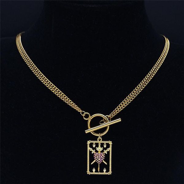 pendant necklaces tarot the heart stainless steel copper chain necklace women gold color divination choker jewelry collier npw5s02, Silver
pendant necklaces tarot the heart stainless steel copper chain necklace women gold color divination choker jewelry collier npw5s02, Silver