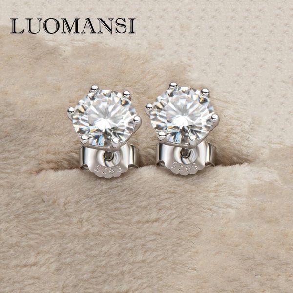 stud luomansi classic 0.5/1 carat mozanstone earrings real s925 sterling silver female jewelry wedding party gift with certificate, Golden;silver
stud luomansi classic 0.5/1 carat mozanstone earrings real s925 sterling silver female jewelry wedding party gift with certificate, Golden;silver