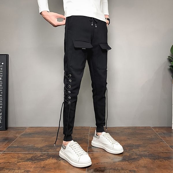 New Personalidade Lado Drawstrings Decorao Harem Calas Roupas Masculinas Moda Simples Coreano Magro Ajuste Joggers Preto 36 7ATX, Black
New Personalidade Lado Drawstrings Decorao Harem Calas Roupas Masculinas Moda Simples Coreano Magro Ajuste Joggers Preto 36 7ATX, Black