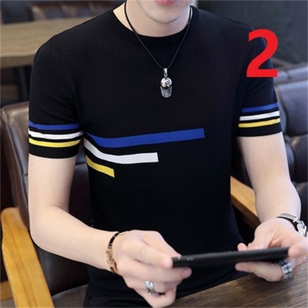 new 2021 summer short-sleeved t-shirt men's trend korean version of the slim stand-up collar cotton personality aisg, White;black
new 2021 summer short-sleeved t-shirt men's trend korean version of the slim stand-up collar cotton personality aisg, White;black