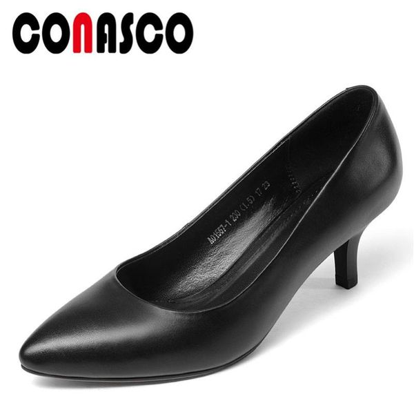 dress shoes conasco arrival women classic pumps genuine leather high heels pointed toe office lady shallow brand woman, Black
dress shoes conasco arrival women classic pumps genuine leather high heels pointed toe office lady shallow brand woman, Black