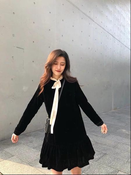 fj2026b 2021 autumn and winter fashion womens small black skirt long sleeve bow dress drop shipping good quality, Black;gray
fj2026b 2021 autumn and winter fashion womens small black skirt long sleeve bow dress drop shipping good quality, Black;gray