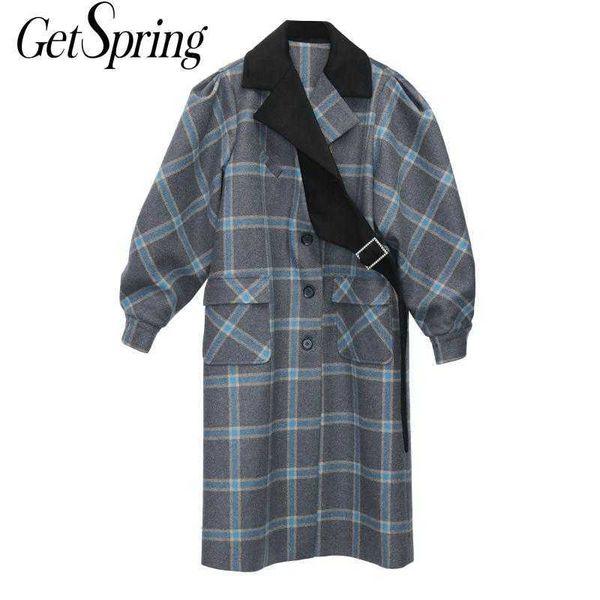 getspring women woolen coat puff sleeve patchwork wool overcoat vintage casual long winter coats fashion 210601, Black
getspring women woolen coat puff sleeve patchwork wool overcoat vintage casual long winter coats fashion 210601, Black