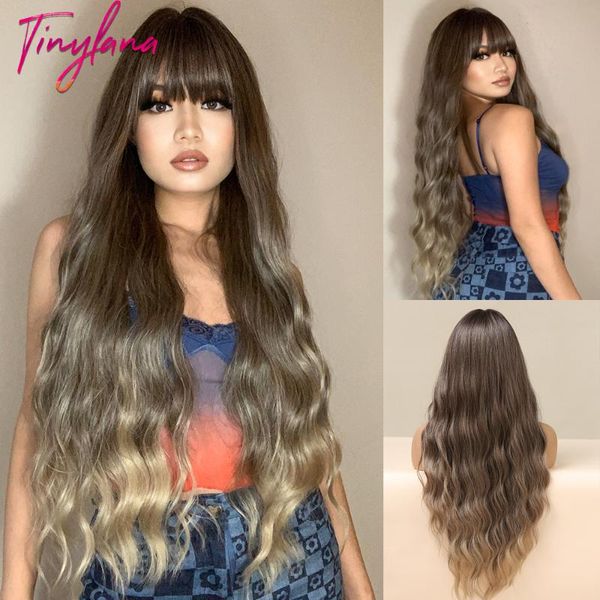 synthetic wigs long deep body wavy ombre dark brown golden with bangs for black women cosplay daily natural hair heat resistant
synthetic wigs long deep body wavy ombre dark brown golden with bangs for black women cosplay daily natural hair heat resistant