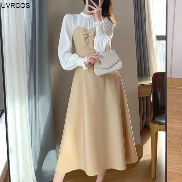 casual dresses one piece ladies fairy clothing korean style elegant thin high waist party dress women's autumn long sleeve office, Black;gray
casual dresses one piece ladies fairy clothing korean style elegant thin high waist party dress women's autumn long sleeve office, Black;gray