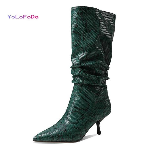 boots green brown pink women mid calf fashion pointed toe strange style heel ladies short slip on pleated women's, Black
boots green brown pink women mid calf fashion pointed toe strange style heel ladies short slip on pleated women's, Black