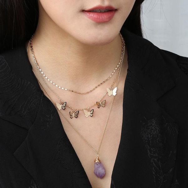multi layering waterdrop purple crystal drop necklace delicate butterfly hollow alloy necklaces for women lady jewelry, Silver
multi layering waterdrop purple crystal drop necklace delicate butterfly hollow alloy necklaces for women lady jewelry, Silver