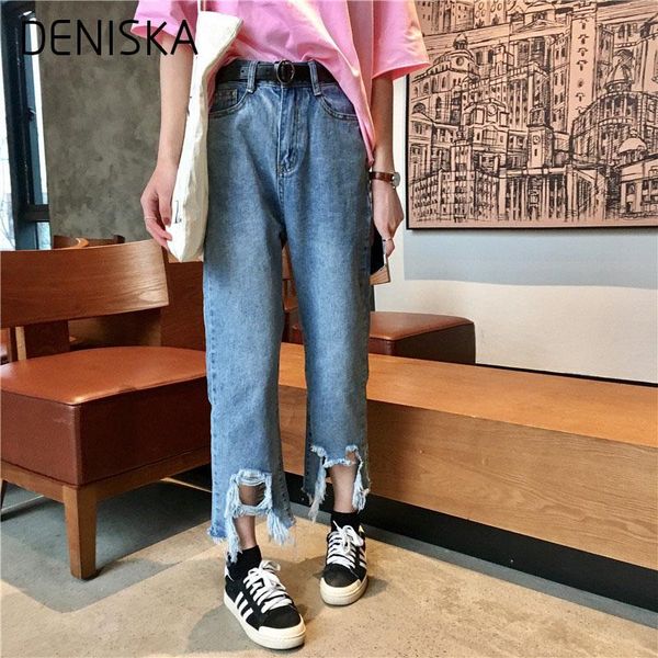women's pants & capris deniska european and american women jeans wide leg burr loose elegant all-match streetwear denim trousers ankle, Black;white
women's pants & capris deniska european and american women jeans wide leg burr loose elegant all-match streetwear denim trousers ankle, Black;white
