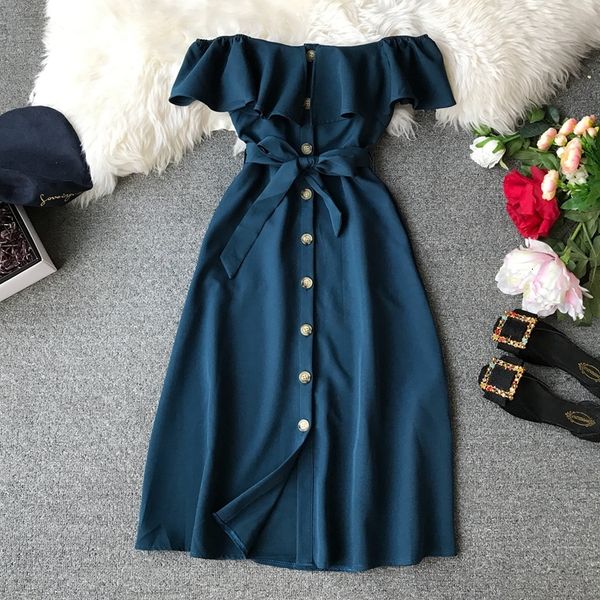 2021 summer bandage es women new short sleeve off shoulder beach casual female slash neck single breasted long robe 0i05, Black;gray
2021 summer bandage es women new short sleeve off shoulder beach casual female slash neck single breasted long robe 0i05, Black;gray