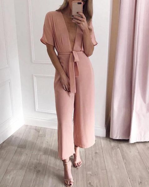 women's jumpsuits & rompers women jumpsuit deep v-neck bow lace up summer wide leg pants elegant office ladies short sleeve overalls, Black;white
women's jumpsuits & rompers women jumpsuit deep v-neck bow lace up summer wide leg pants elegant office ladies short sleeve overalls, Black;white