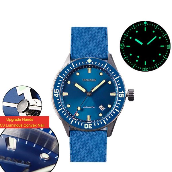 wristwatches cronos men's diver watch blue dial sapphire crystal nh35 automatic movement retro style 200m water resistant super green l, Slivery;brown
wristwatches cronos men's diver watch blue dial sapphire crystal nh35 automatic movement retro style 200m water resistant super green l, Slivery;brown
