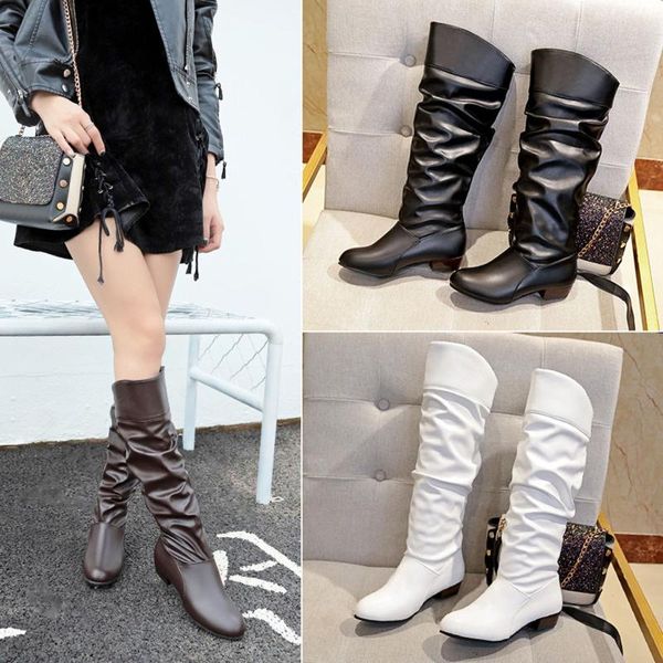 boots women slip-on square heel solid color high knee-high shoes round toe women's fashion drop 2108, Black
boots women slip-on square heel solid color high knee-high shoes round toe women's fashion drop 2108, Black