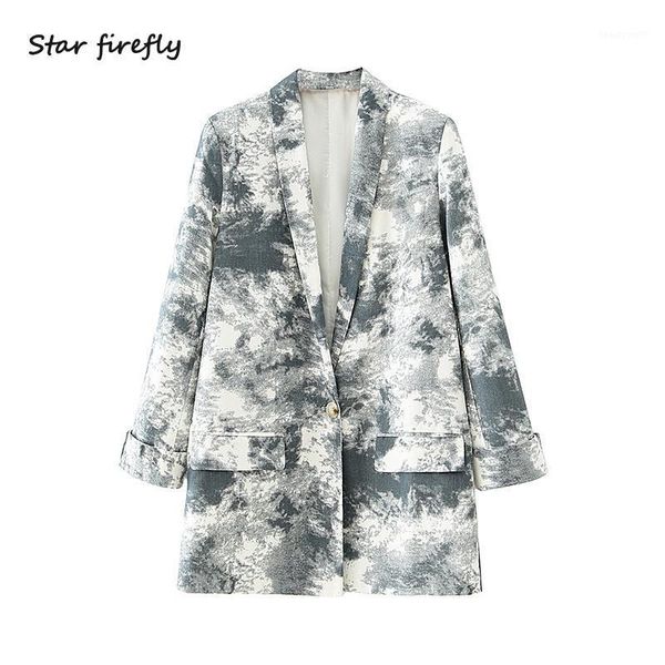 star firefly fashion suit female 2021 summer casual slim simple one buckle pocket black and white tie-dye high street blazer women's su, White;black
star firefly fashion suit female 2021 summer casual slim simple one buckle pocket black and white tie-dye high street blazer women's su, White;black