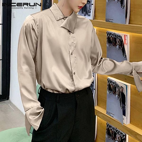 men's casual shirts incerun 2021 style solid comfortable neckline streamer fashion irregular collar stylish loose shirt s-5xl, White;black
men's casual shirts incerun 2021 style solid comfortable neckline streamer fashion irregular collar stylish loose shirt s-5xl, White;black
